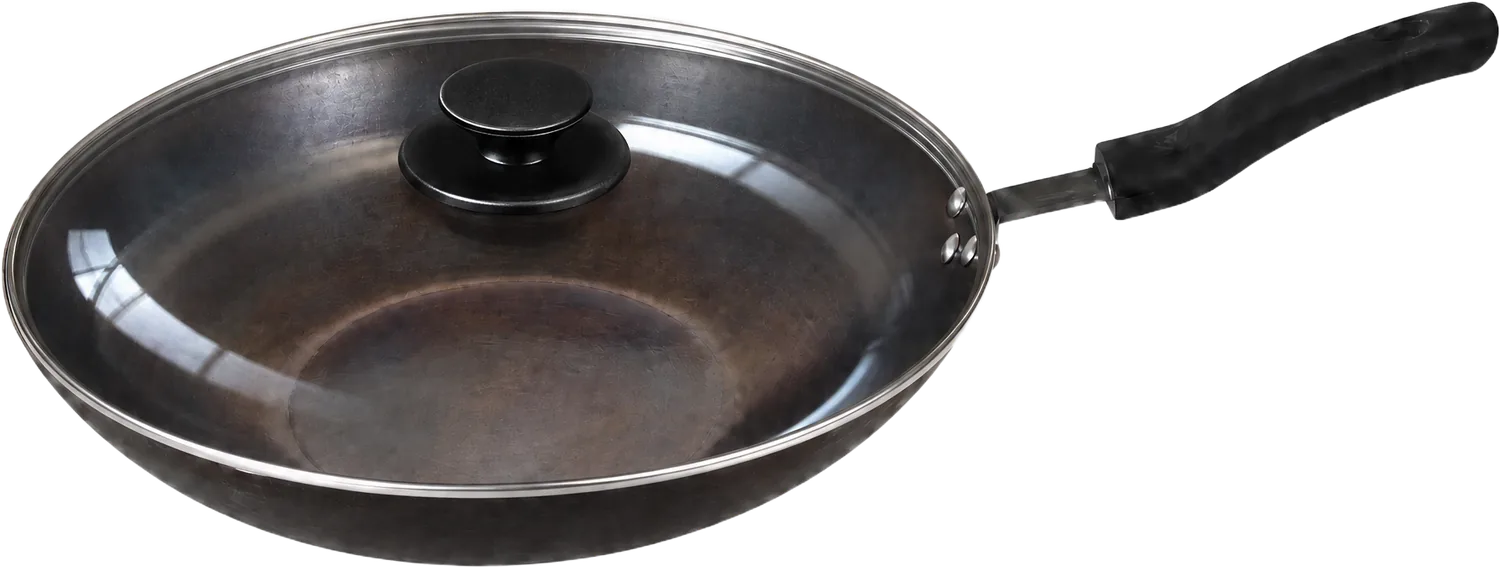 Frigideira wok 35 cm em aço carbono com tampa